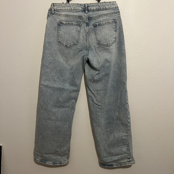 Tilly's wide legged jeans size 10 deconstruct light destroy wash cotton stretch - Picture 5 of 11